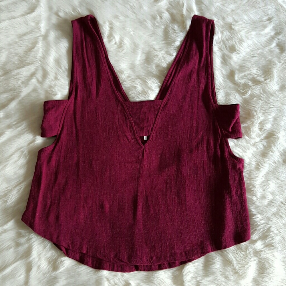 Free People Cut-Out Flowy Crop Top